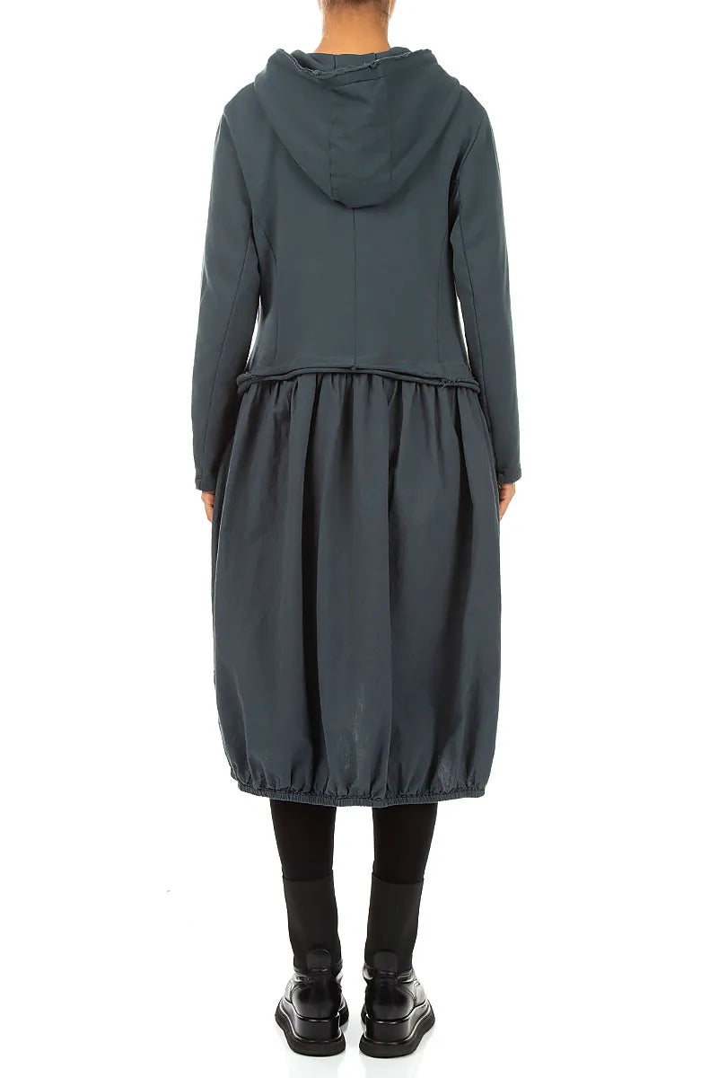 Hooded Slate Cotton Jacket Dress 2