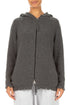 Hooded Zips Grey Merino Wool Cardigan 1