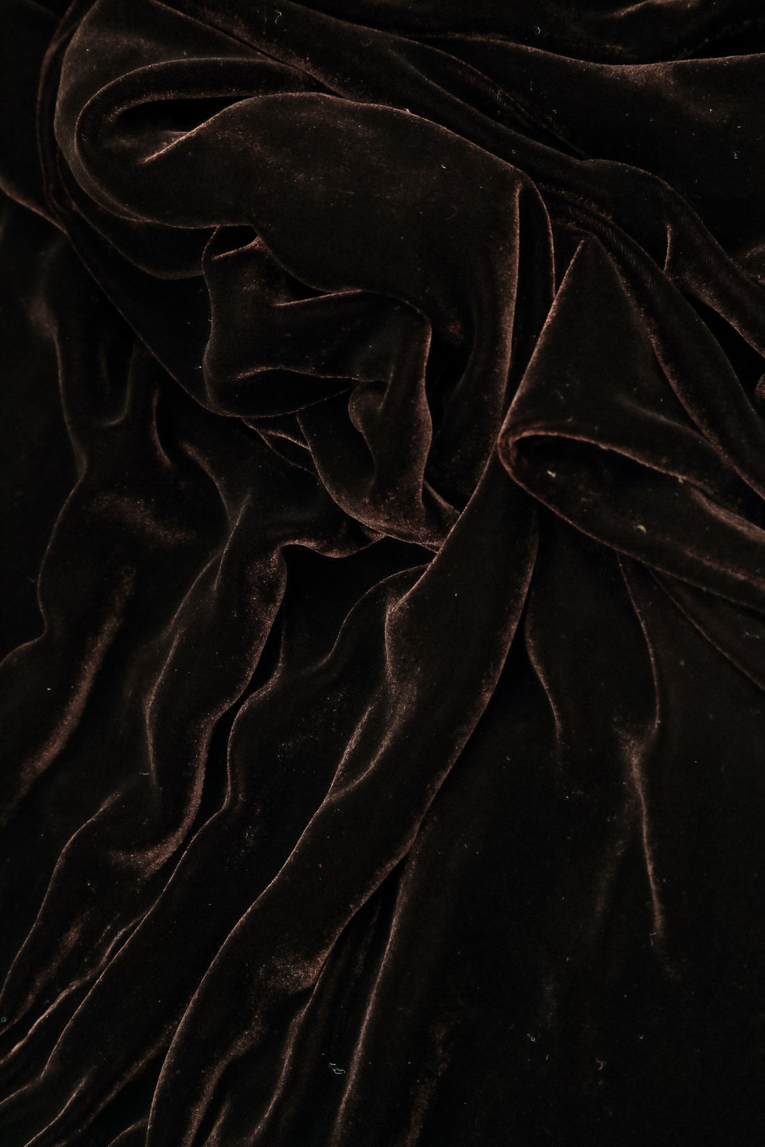 Keyhole Neck Truffle Brown Silk Velvet Dress 5