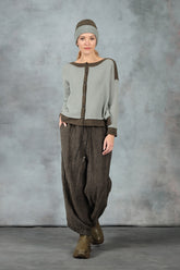 Khaki Edge Pistachio Wool Cardigan 7
