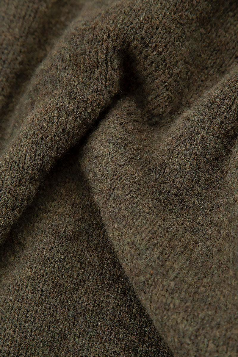 Khaki Knitted Wool Beret 5