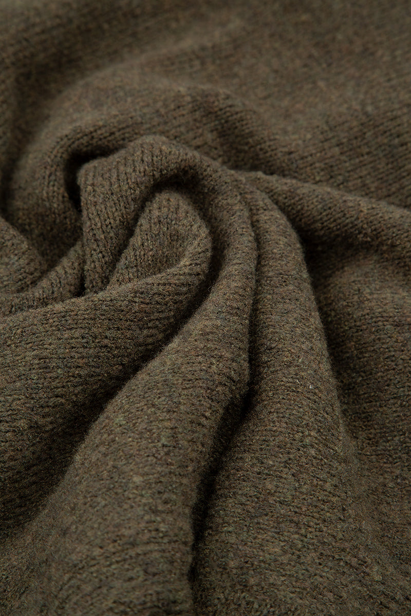 Khaki Wool Infinity Scarf 6