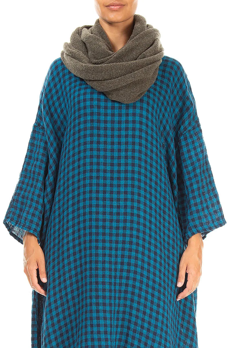 Khaki Wool Infinity Scarf