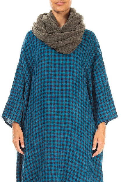 Khaki Wool Infinity Scarf