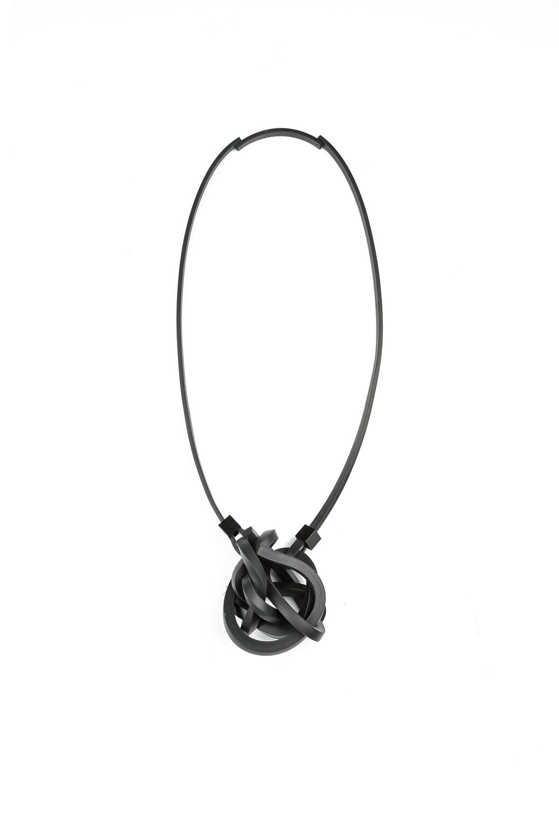 Knotted Black Rubber Necklace 5
