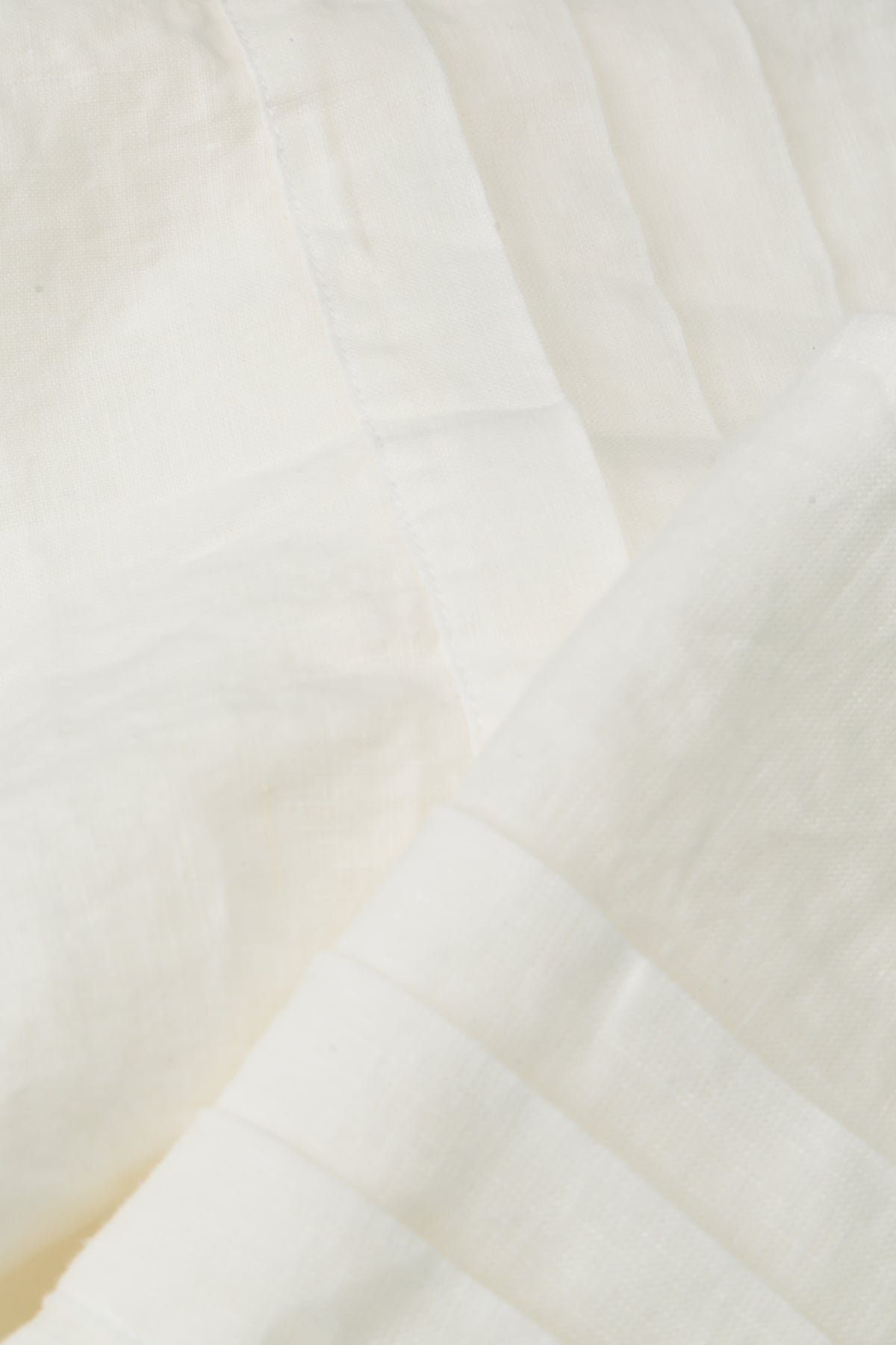 Tiered Hem Off White Linen Skirt