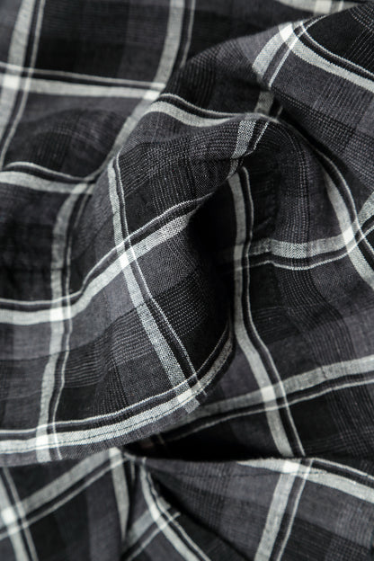 Checkered Dark Grey Linen Jacket 6