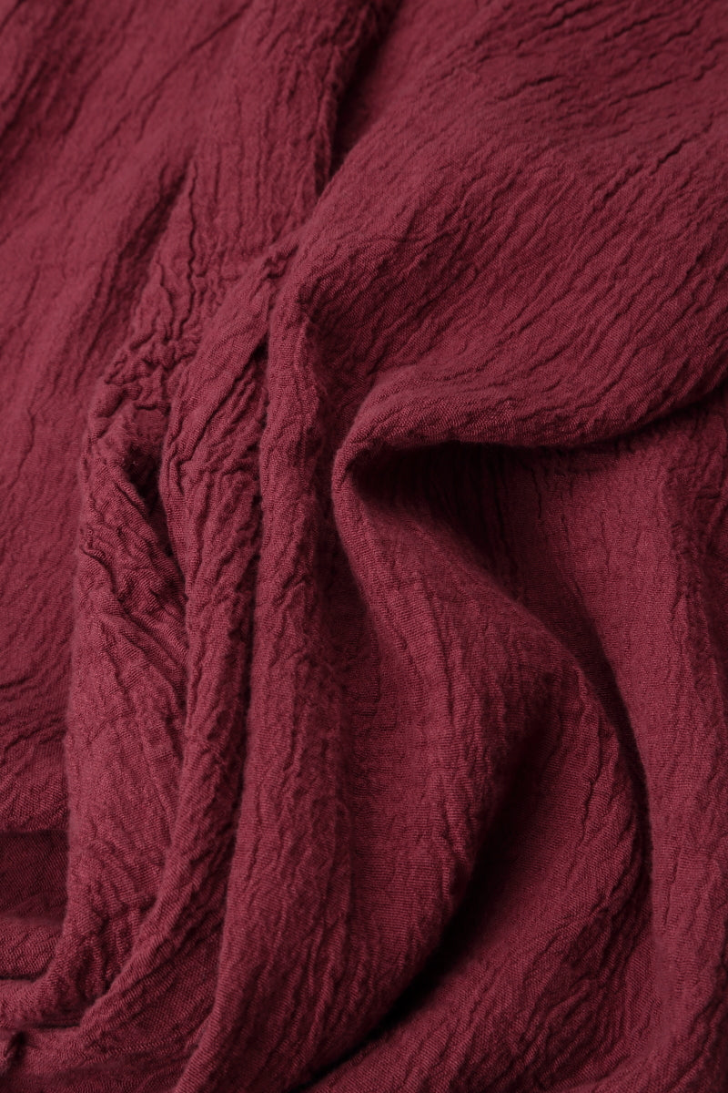 Side Pocket Antique Ruby Textured Linen Dress 6