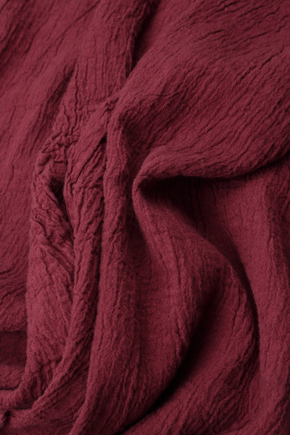 Side Pocket Antique Ruby Textured Linen Dress 6