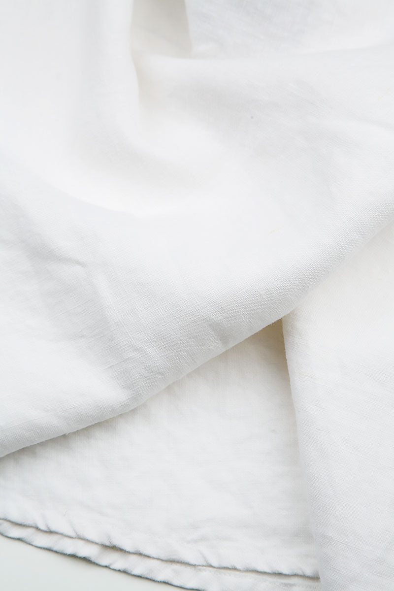 Buttoned White Linen Jacket 5