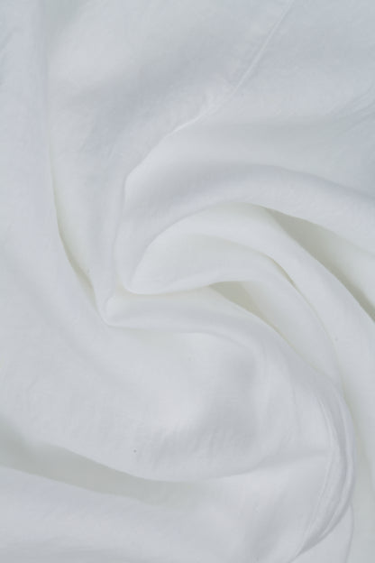 Flared Wide White Linen Trousers 6