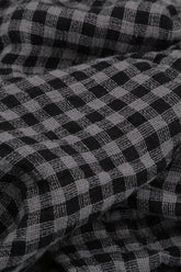 Balloon Grey Check Linen Dress 6