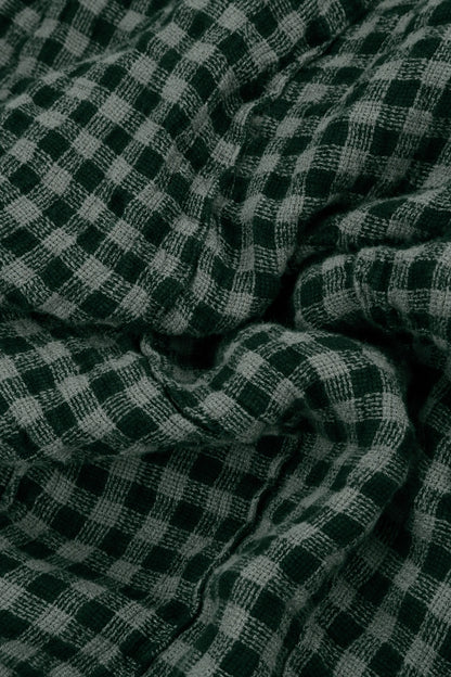 Strappy Sage Check Linen Jumpsuit 5