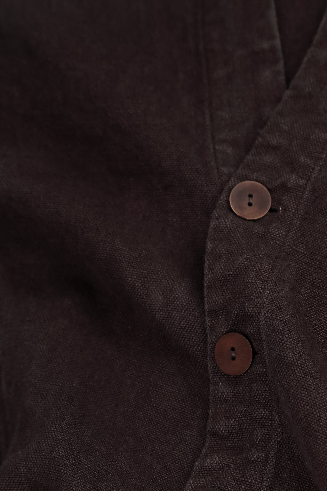 Flared Back Truffle Brown Heavy Linen Coat 5