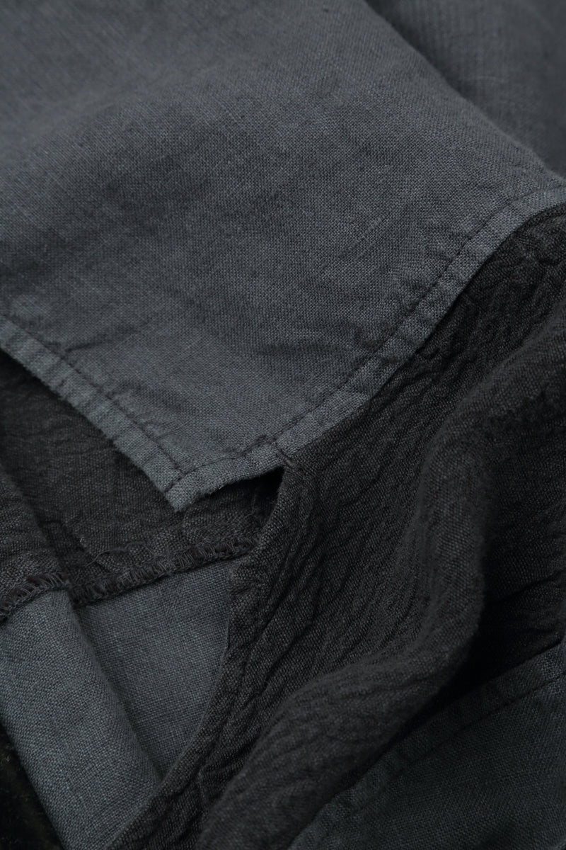 Vertical Line Graphite Linen Dress