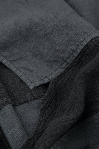 Vertical Line Graphite Linen Dress