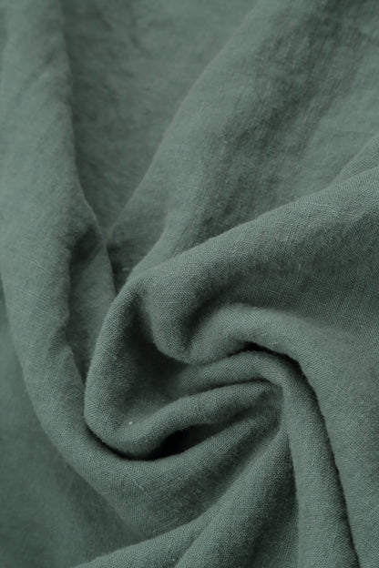 Sage Linen Dungaree Dress