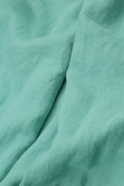 Sleeveless Pleated Mint Linen Top