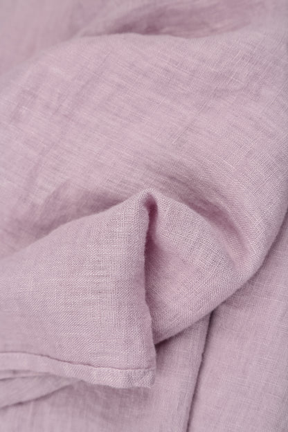 Ruffled Lilac Gauze Linen Blouse