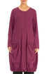 Large Pockets Claret Cotton Jacket Dress 1