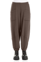 Large Pockets Forest Brown Cotton Trousers 1