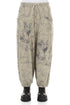 Large Pockets Olive Grey Marble French Terry Cotton Trousers 1