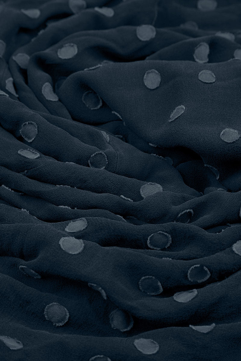 Layered Dotty Midnight Blue Silk Dress 6