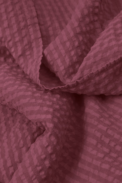 Layered 3/4 Sleeves Antique Ruby Textured Silk Blouse 5