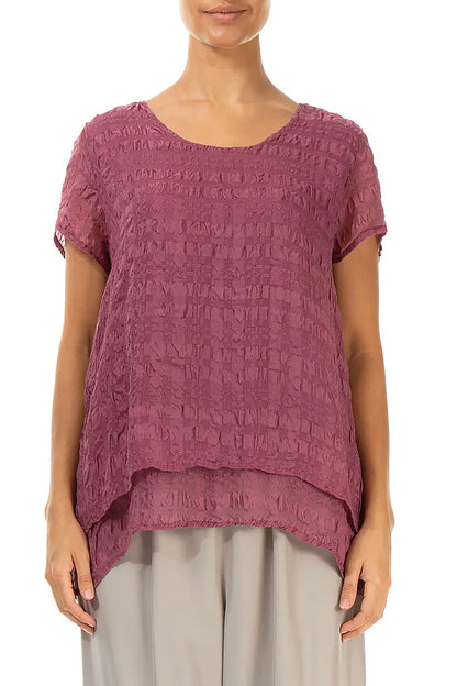 Layered Antique Ruby Light Silk Blouse 1