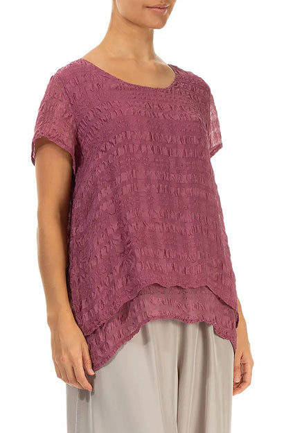 Layered Antique Ruby Light Silk Blouse 3