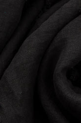 Layered Black Gauze Linen Blouse 5