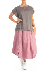 Layered Boatneck Truffle Cotton Blouse 4