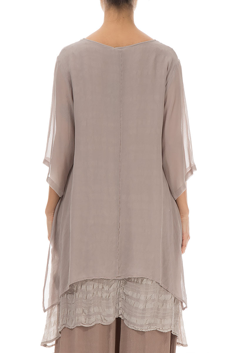 Layered Cappuccino Silk Tunic 2