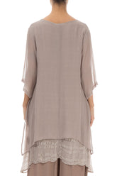 Layered Cappuccino Silk Tunic 2