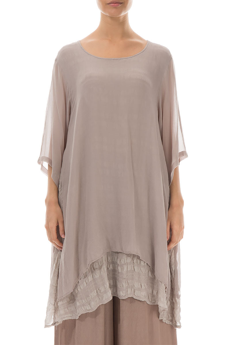 Layered Cappuccino Silk Tunic 1