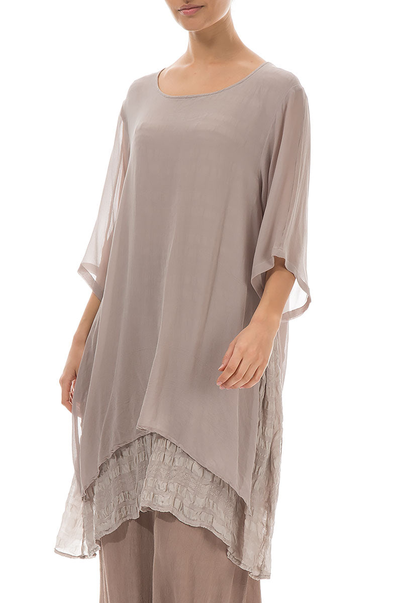 Layered Cappuccino Silk Tunic 3