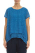Layered Cobalt Blue Light Silk Blouse 1
