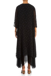 Layered Dotty Black Silk Dress 2