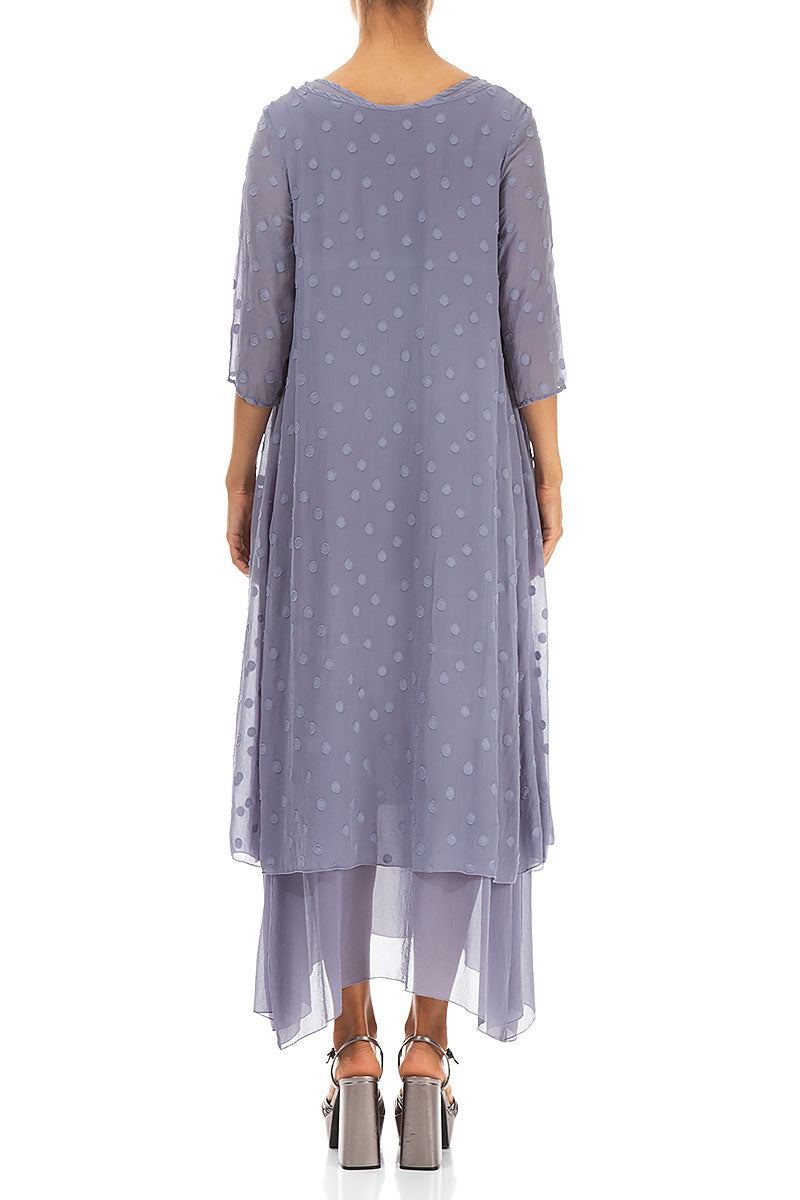 Layered Dotty Violet Tulip Silk Dress 2