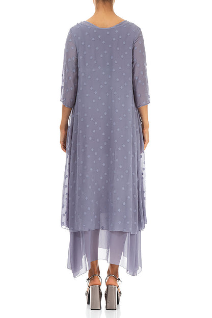 Layered Dotty Violet Tulip Silk Dress 2