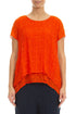 Layered Flame Orange Light Silk Blouse 1