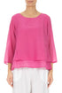 Layered Fuchsia Silk Cotton Blouse 1