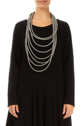 Layered Grey Rubber Necklace 1