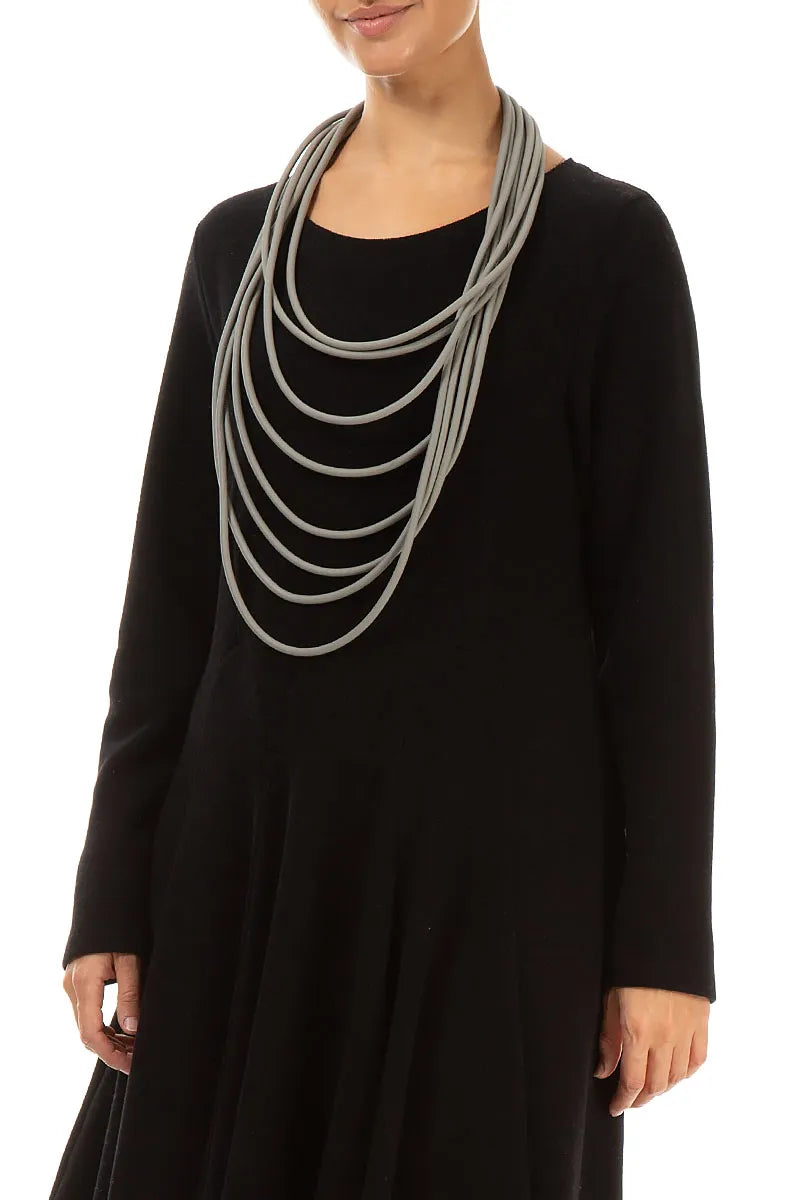 Layered Grey Rubber Necklace 3
