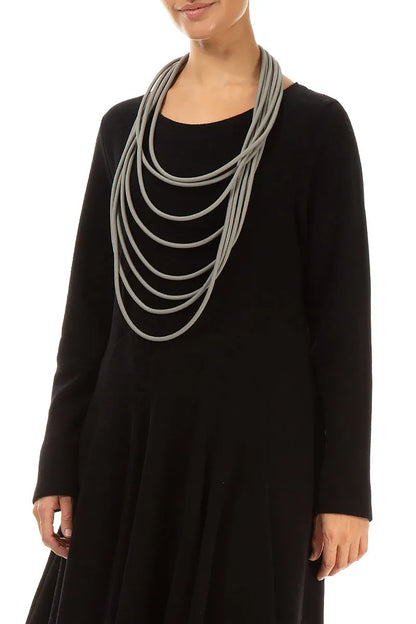 Layered Grey Rubber Necklace 3