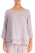Layered Lilac Gauze Linen Blouse 1