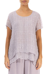 Layered Lilac Light Silk Blouse 1