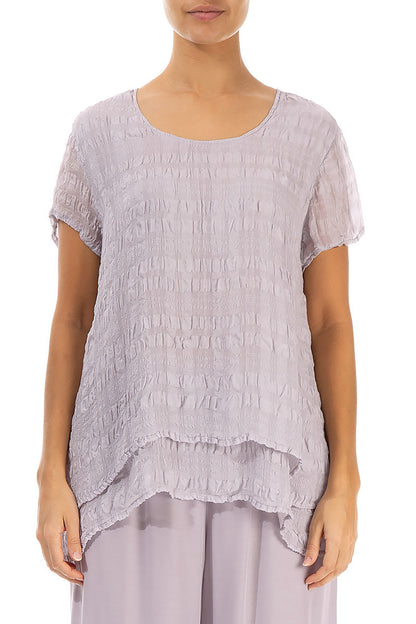 Layered Lilac Light Silk Blouse 1