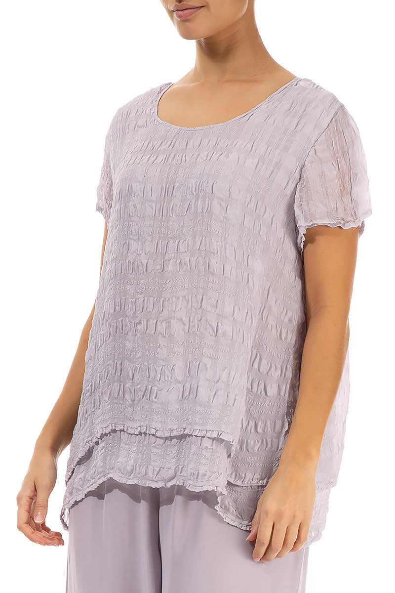 Layered Lilac Light Silk Blouse 3