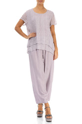 Layered Lilac Light Silk Blouse 4